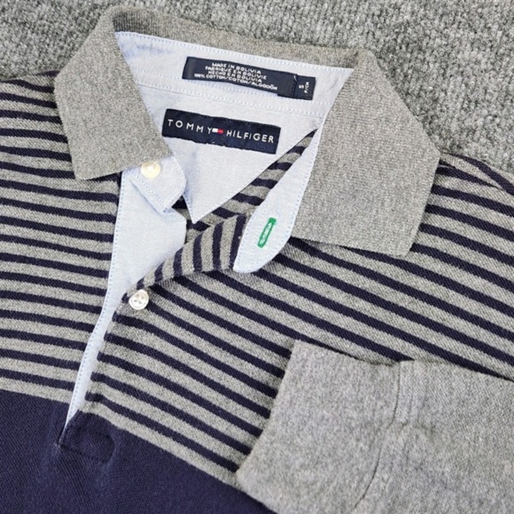 Tommy‎ Hilfiger M Mens Logo Regular Fit Long Sleeve Striped Polo
